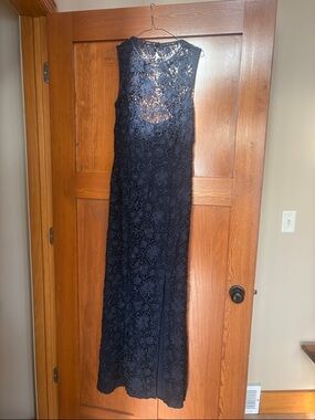 Lauren Ralph Lauren Navy Sleeveless Lace Maxi Dress